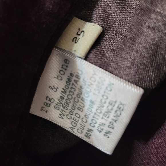 Rag & Bone Womens Skinny Jeans 25 Mid Rise Eggplant Purple Cotton Blend - Picture 5 of 5